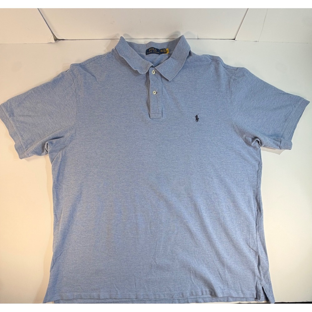 Polo Ralph Lauren Mens 3XLT Light Blue Short Sleeve Pony Logo Polo Shirt Tall